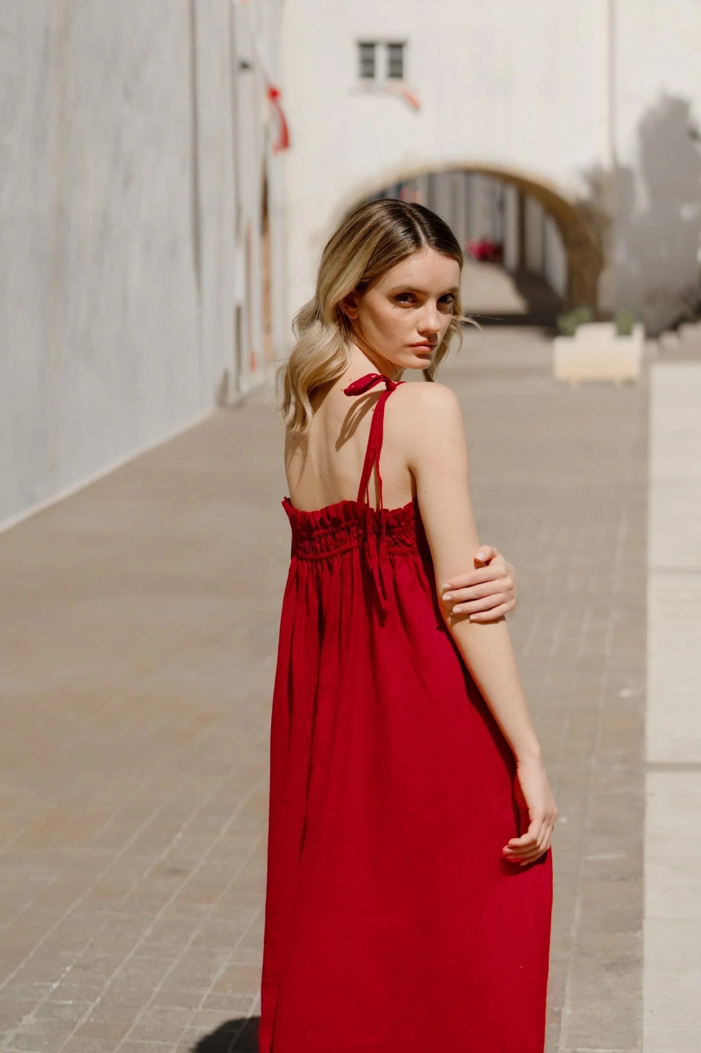 Linen Ballade Dress - Lava Falls
