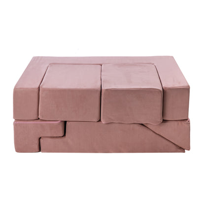 MeowBaby® Velvet Bricks Set - Multifunctional Playground for Children - Pink