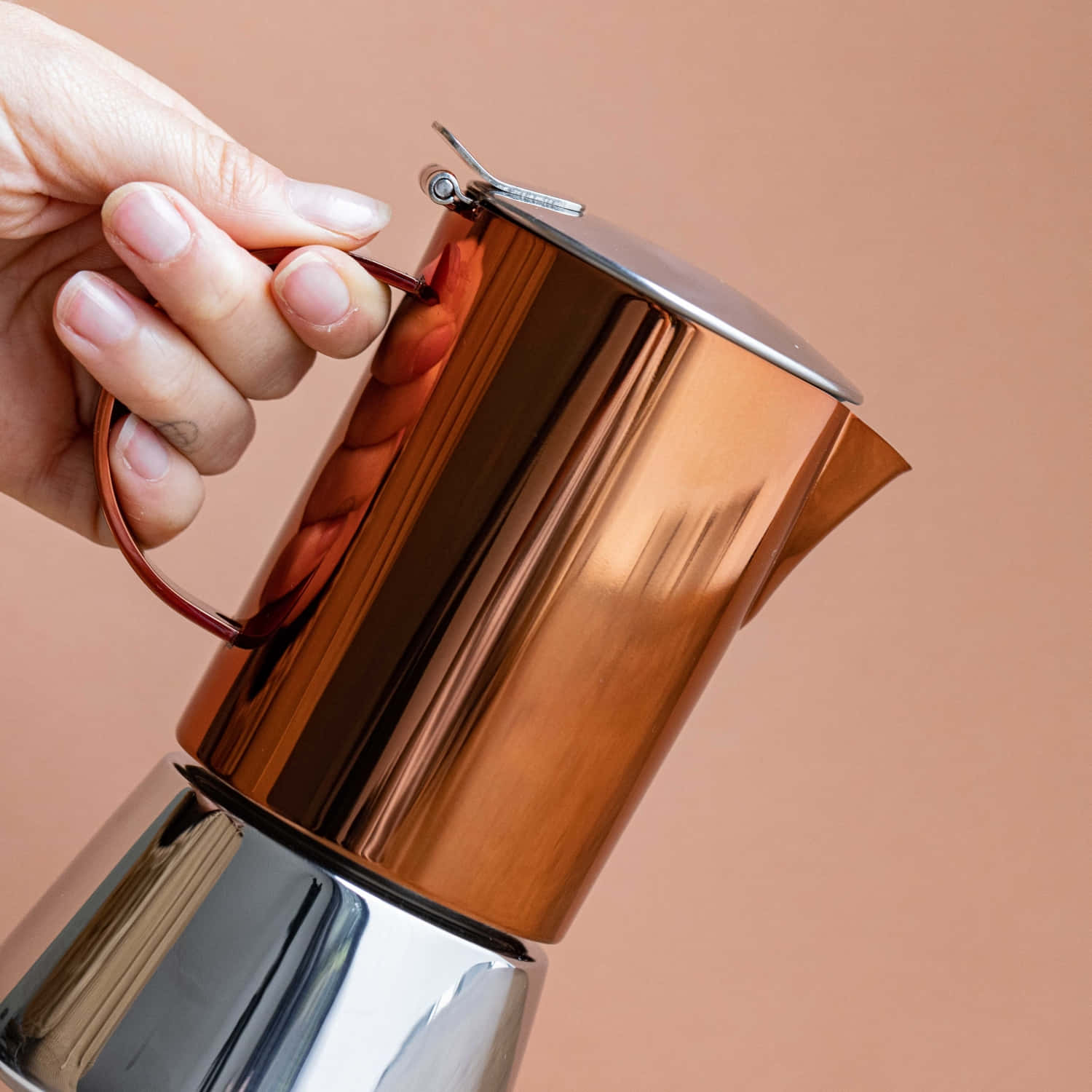 La Cafetière Polished Stainless Steel Copper Stovetop - 300 ml