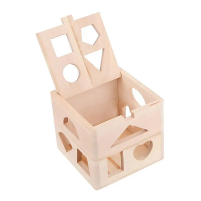 Wooden Shapes Sorting Cube