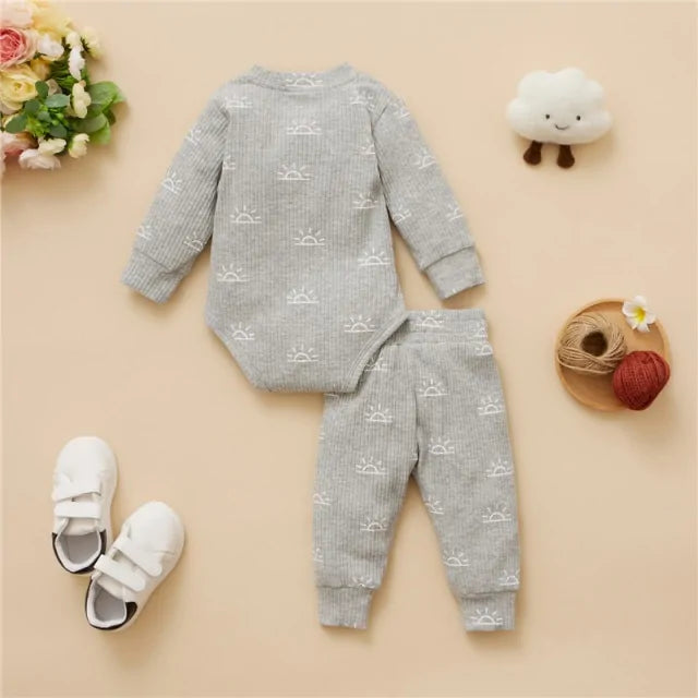 Newborn Baby Bodysuits + Elastic Pants