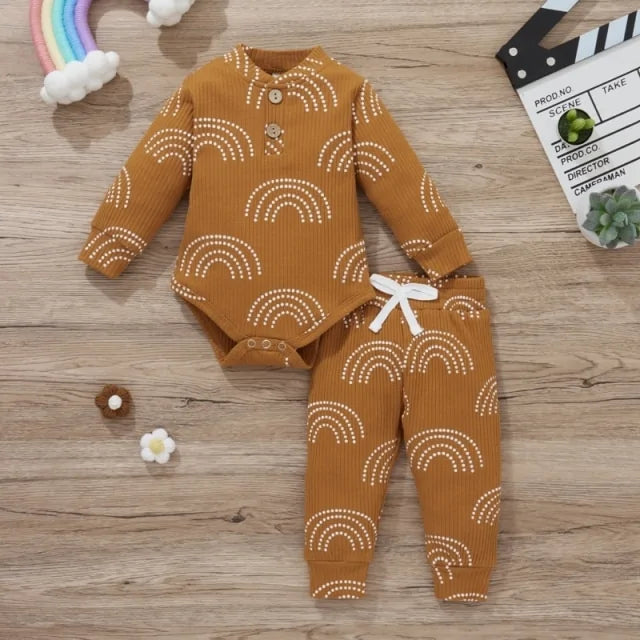 Newborn Baby Bodysuits + Elastic Pants