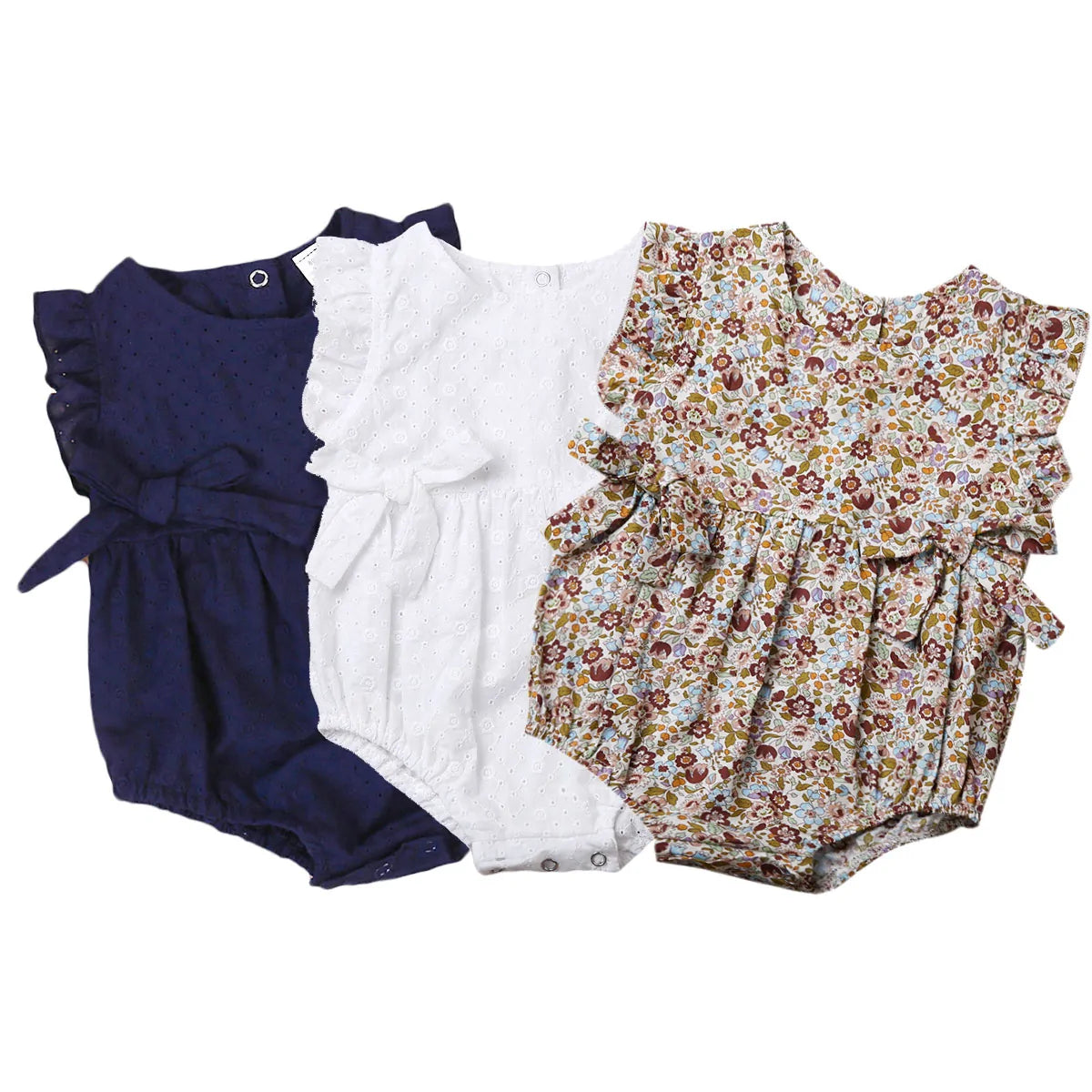 Summer Flower Baby Girls Ruffles Romper